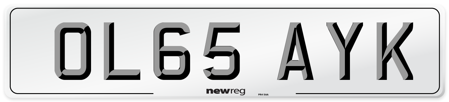 OL65 AYK Number Plate from New Reg